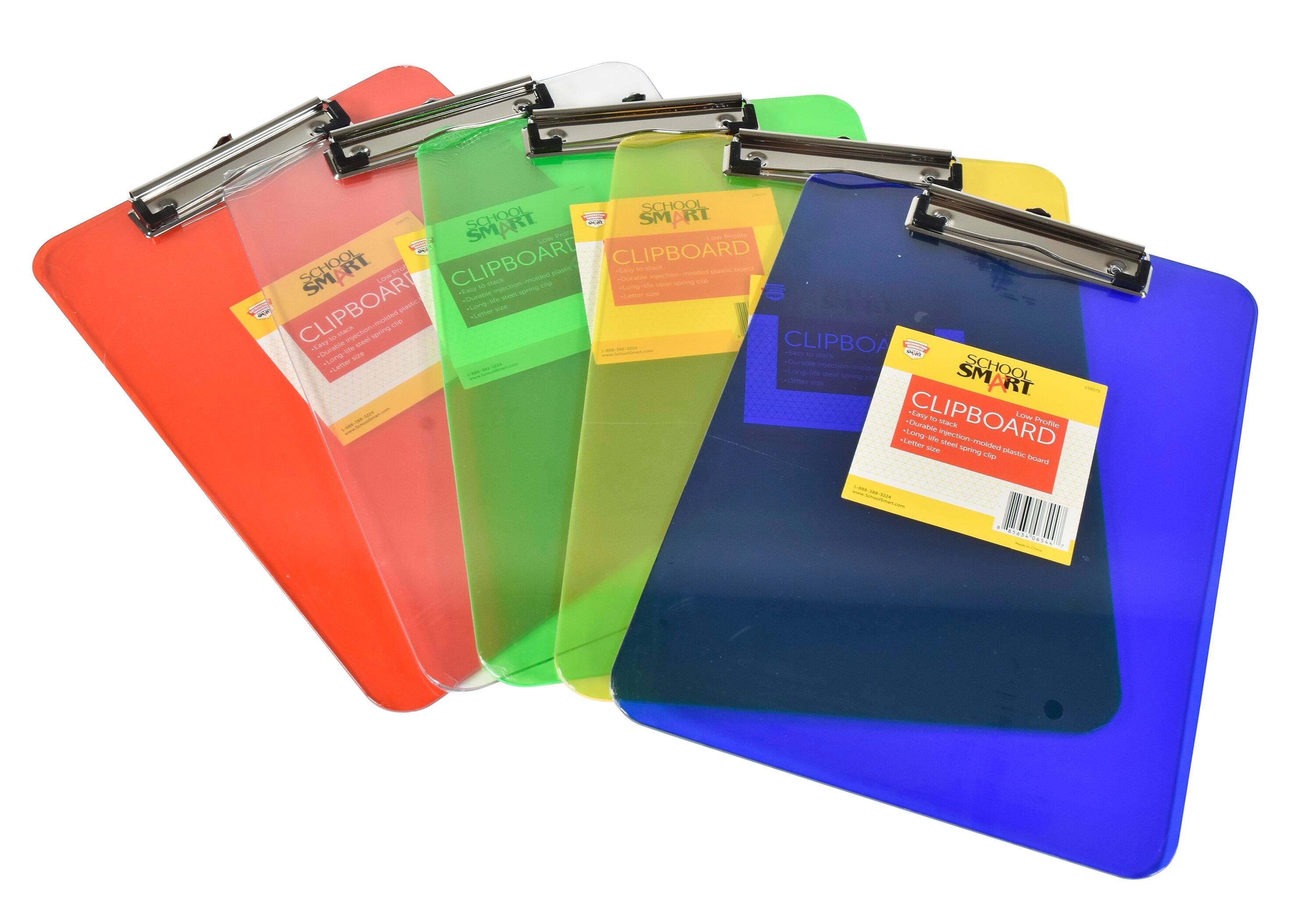 School Smart Low-Profile Acrylic Clipboard, 12-3/8 x 8-7/8 x 5/8 Inches, Plastic 038075